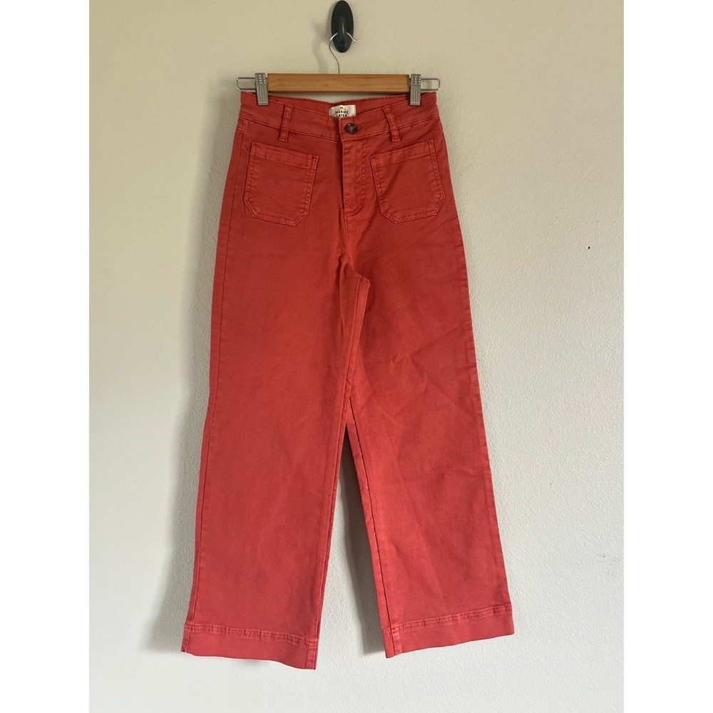 Marine Layer  Bridget Pant in Baked Clay Wide Leg Patch Pocket Sz 2 NWOT C1-11